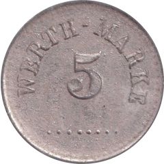 5 Pfennig Werth-Marke, Zinc, 17.7 mm