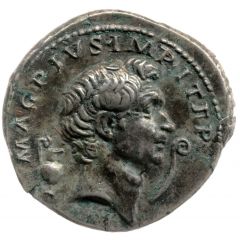 Denarius - Pompey IMP CAES TRAIAN AVG GER DAC P P REST PRAEF CLAS ET ORAE MARIT EX S C, Anapias, Amphinomus, and Neptune