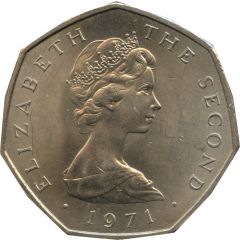 50 New Pence - Elizabeth II Viking Ship