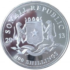 100 Shillings Elephant, Silver