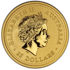 25 Dollars - Elizabeth II 4th Portrait - Year of the Snake - Gold Bullion Coin