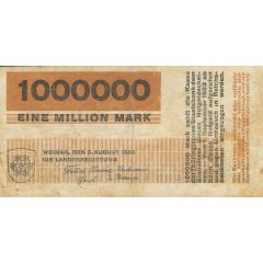 1 000 000 Mark Thüringische Staatsbank, brown issue