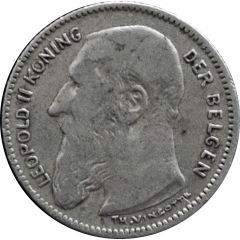 50 Centimes - Léopold II Dutch text
