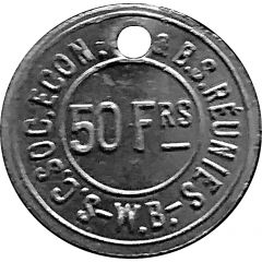 50 Francs - S.C. Soc. Econ. and B.S. Reunies W.B. Brewery token