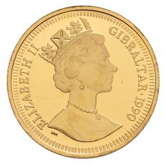 1/5 Crown - Elizabeth II World Cup - Three players, Gold Proof