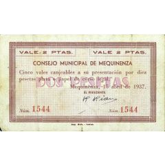 2 Pesetas Mequinenza