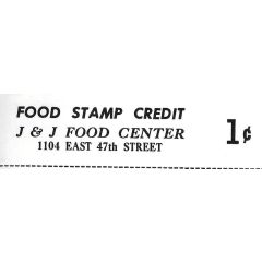 1 Cent - Food Stamp Scrip J & J Food Center