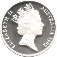 5 Dollars - Elizabeth II 3rd Portrait - International Year of Space - Silver Proof