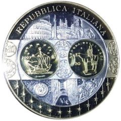 Medal - First Italian Euro coins