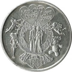 Mardi Gras Token - Krewe of Mid-City Mid-City Sings Love Songs, New Orleans, Louisiana
