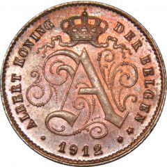 1 Centime - Albert I Dutch text
