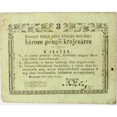 3 pengő Kreuzers Rozsnyó