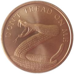 1 oz Copper Silver Shield - Don`t Tread on Me