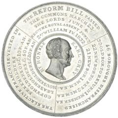 Medal - William IV Reform Bill, Earl Grey, white metal