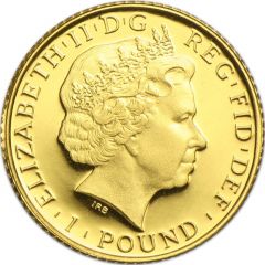 1 Pound - Elizabeth II 4th portrait, 1/20 oz Fine Gold