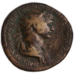 Dupondius - Trajan SENATVS POPVLVSQVE ROMANVS S C FORT RED, Fortuna