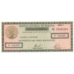 50 Centavos de Boliviano overprinted on P# 189