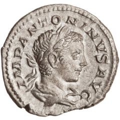 Denarius - Elagabalus P M TR P II COS II P P, Fortuna
