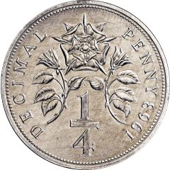 1/4 Decimal Penny Uniface Pattern