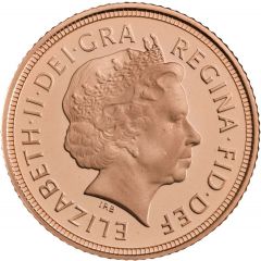 1/2 Sovereign - Elizabeth II 4th portrait, modified reverse, no BP
