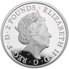 2 Pounds - Elizabeth II The Queen`s Beasts Completer, Silver Proof