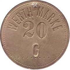 20 Pfennig Werth-Marke, Countermarked `G`