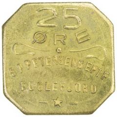25 Øre S. P. Petersens Eftf, EPTF instead of EFTF