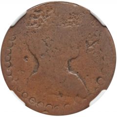 1/2 Penny Regal Imitation - George III right, uniface