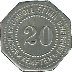 20 Pfennig - Kempten Mechanische Baumwollspinnerei