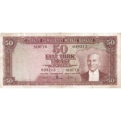 50 Lira Gray-green reverse