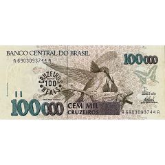 100 Cruzeiros Reais overprinted on P# 235