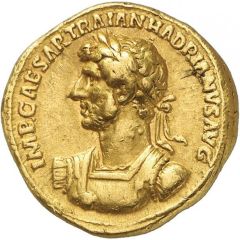 Aureus - Hadrian P M TR P COS II SALVS AVG, Salus