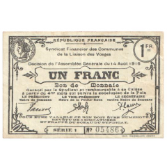 1 Franc - Syndicate of Finance for Communes of the Vosges Liaison