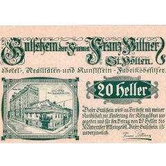 20 Heller St. Pölten, Firma Franz Pittner