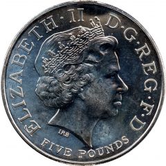 5 Pounds - Elizabeth II 4th portrait, XXX Olympiad, Countdown 0