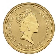 25 Dollars - Elizabeth II 3rd Portrait - Australian Kangaroo - Gold Bullion Coin