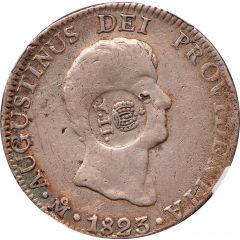 8 Reales - Isabel II Countermark on Mexico 8 Reales