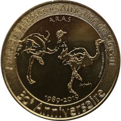 Monnaie de Paris Tourist Token - Amis de la Réserve Africaine de Sigean Un couple d`autruches - 1989-2019