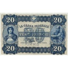 20 Francs - Federal Treasury Italian text