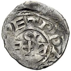 Denier - Benedict VI / Benedict VII and emperor Otto I / Otto II temple