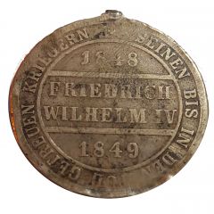 Hohenzollern medal for the war 1848-1849 for veterans
