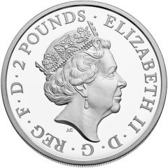 2 Pounds - Elizabeth II Mayflower, 1 oz Fine Silver