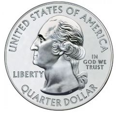 1/4 Dollar `Washington Quarter` Voyageurs National Park, Minnesota - Silver 5 oz Bullion