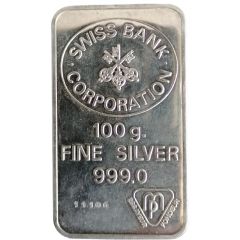 100 Grams silver Swiss bank corporation