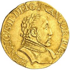 1 Gold Henri in the name of Henry II, 3rd type