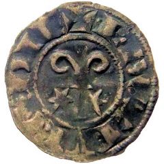 Denier with stars - Robert II Dijon