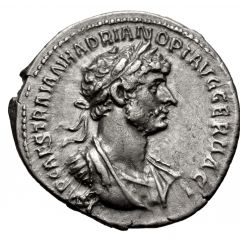 Denarius - Hadrian and Trajan PARTHIC DIVI TRAIAN AVG F P M TR P COS P P