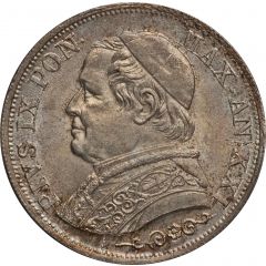 1 Lira - Pius IX Large bust, PON MAX
