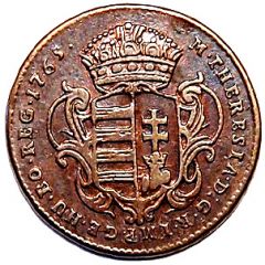 Copper Denier - Maria Theresa Closed crown