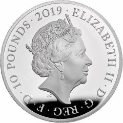 10 Pounds - Elizabeth II Legend of the Ravens, Silver Proof